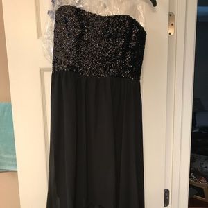 GB high low black homecoming dress
